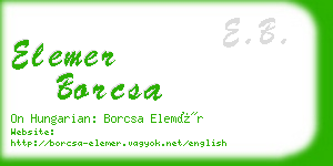 elemer borcsa business card